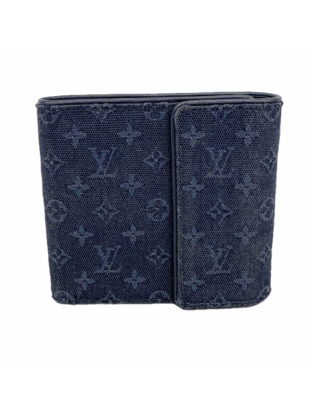 Louis Vuitton Trifold Wallet Monogram Mini Portefeuille Cartes Credit Monet Blue